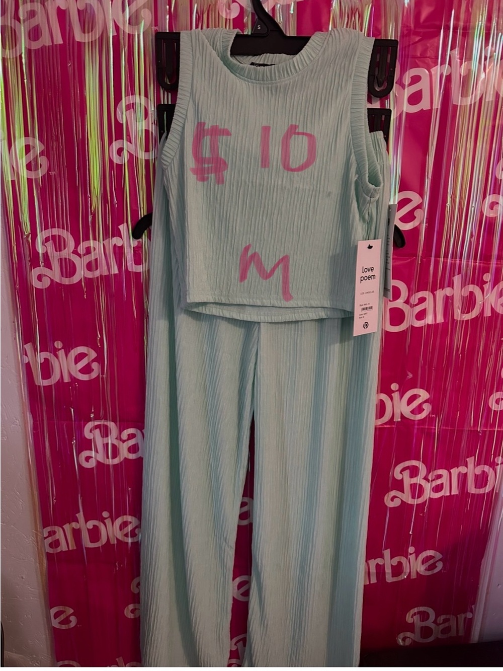 Mint Ribbed Sleeveless Jumpsuit - Picture 2 of 2